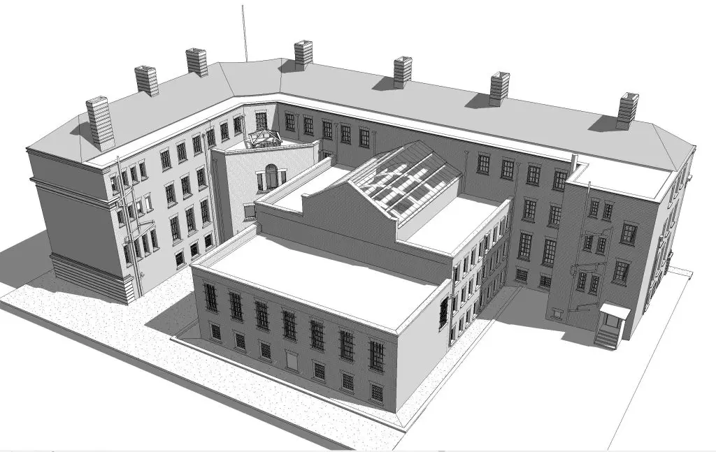 3D building render in revit for scan to BIM project