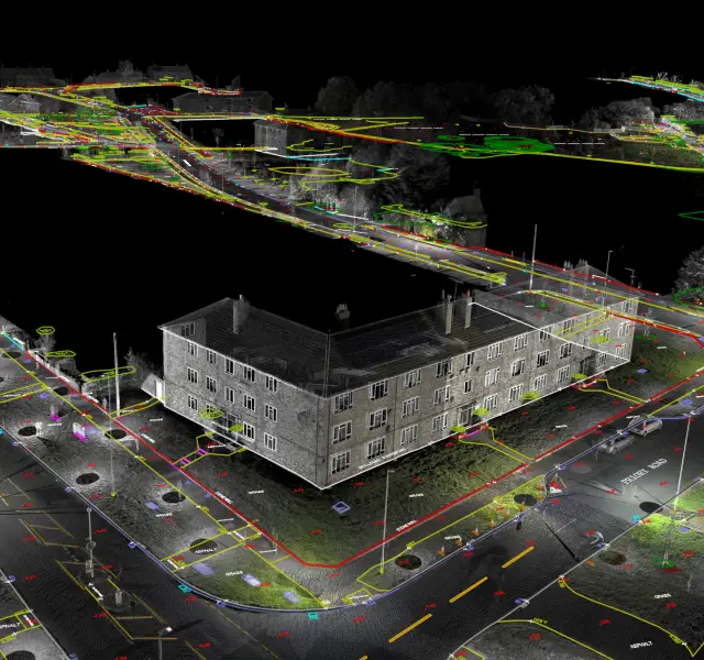 Point cloud dataset utilized for a topographical survey