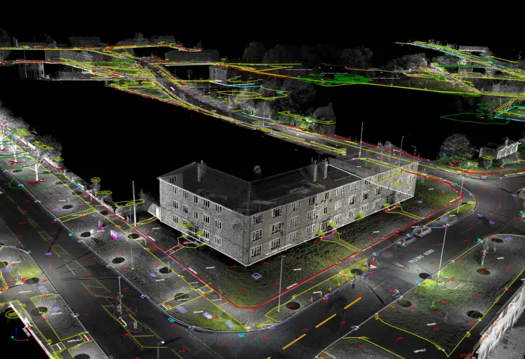 Point cloud dataset utilized for a topographical survey