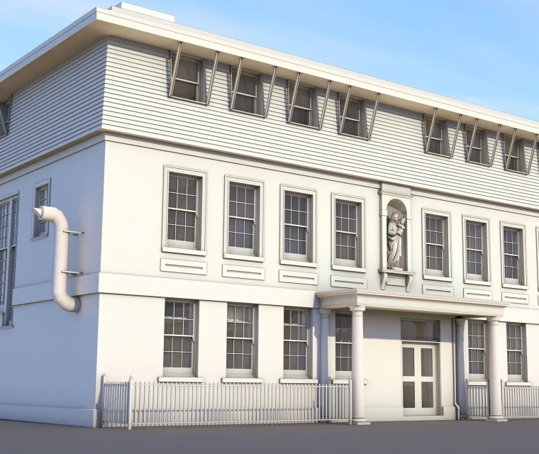 External render of 3d Revit Model for scan to bim project