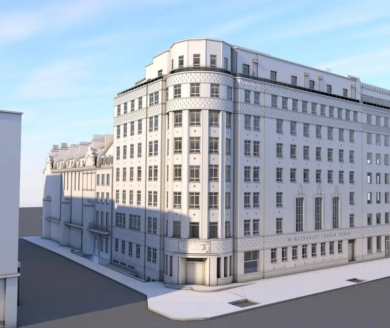 3D Revit model rendering for large church in London
