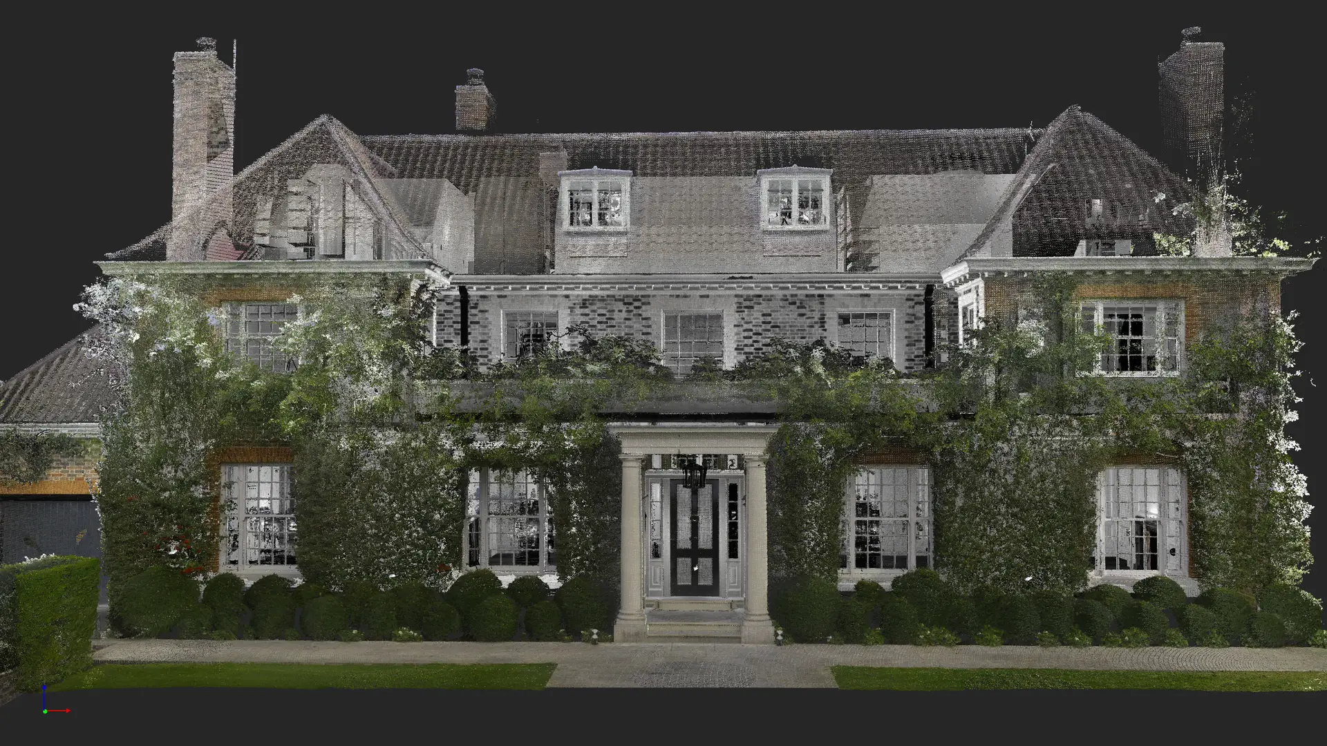 Laser scan data of front of house